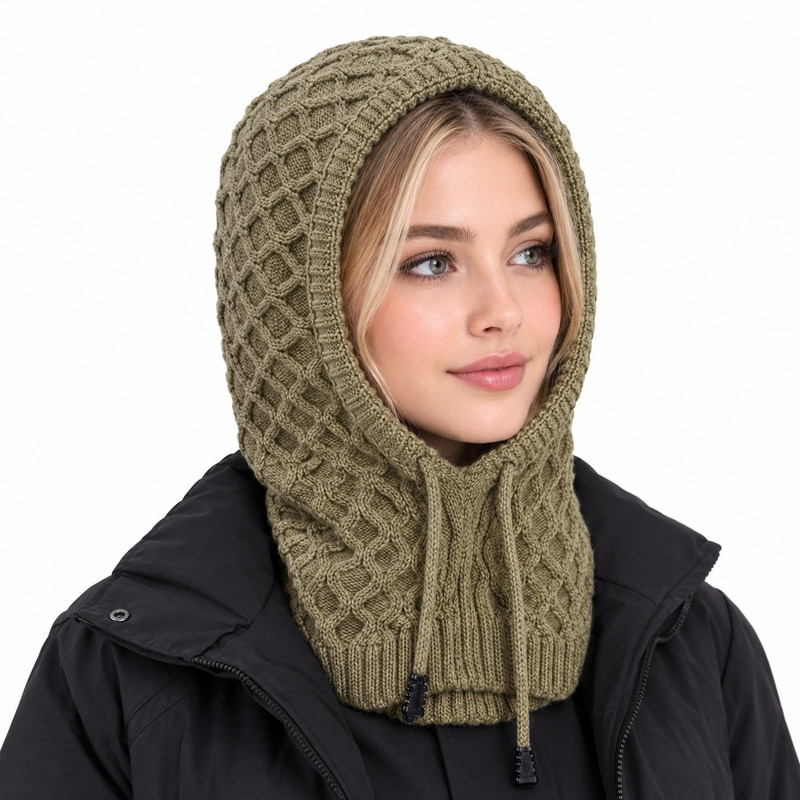 کلاه شال گردنی مدل بافتنی سرهمی