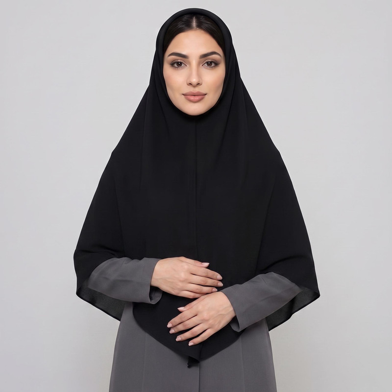 مقنعه زنانه کرپ ساده مدل نود 95 E200