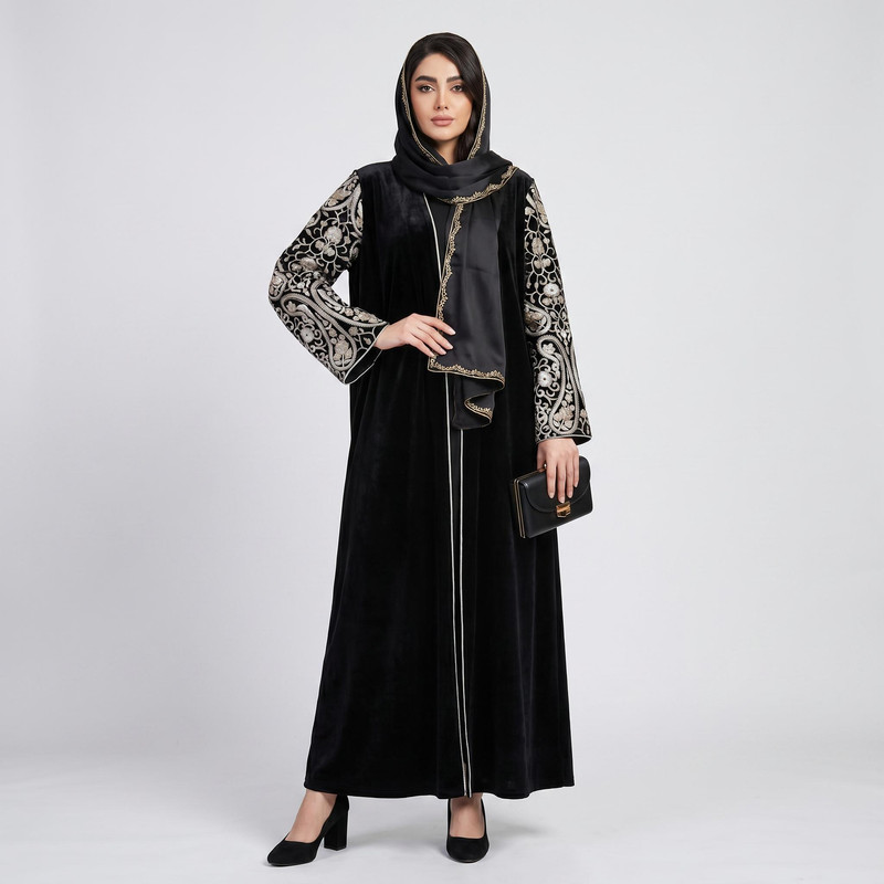 مانتو زنانه مدل عبایی مجلسی کد 124