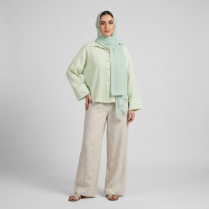 شومیز آستین بلند یقه برگردان زنانه مون‌سا مدل 16