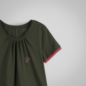 ست  تی شرت و شلوار راحتی زنانه نخی گل‌دار ناربن مدل شقایق