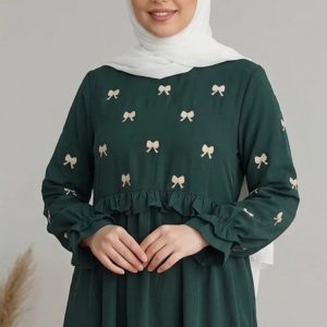 مانتو عبایی بلند زنانه مدل پاپیون کد ۱۲۱۲