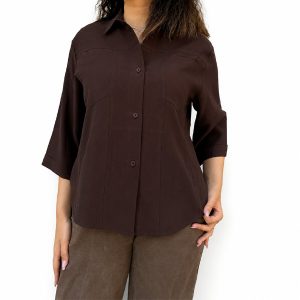 شومیز یقه برگردان سیلک