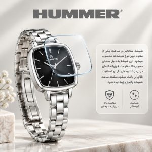 ساعت مچی عقربه‌ای کوارتز زنانه هامر مدل موتور ژاپن قفل مخفی فول استیل ضدحساسیت کد 815L-C8