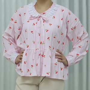 شومیز زنانه طرح آلبالو مدل دیانا کد ۰۴۴