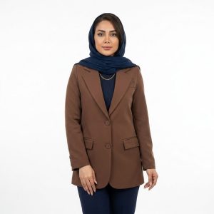 مانتو کتی زنانه کرپ با یقه انگلیسی و دکمه