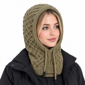 کلاه شال گردنی مدل بافتنی سرهمی