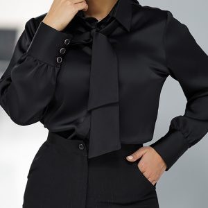 شومیز آستین بلند یقه برگردان زنانه السانا مدل ریماس کد 172501