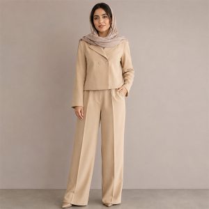 کت و شلوار زنانه کرپ دوبل وستو