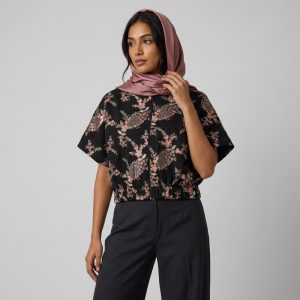بامبر آستین کوتاه زنانه مدل سوزندوزی هندی کد AK1673