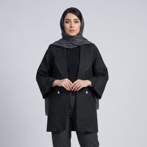 مانتو زنانه شانتون جلو باز آستین بلند زاگرس پوش مدل 8225