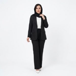 مانتو کتی زنانه کرپ با یقه انگلیسی و دکمه