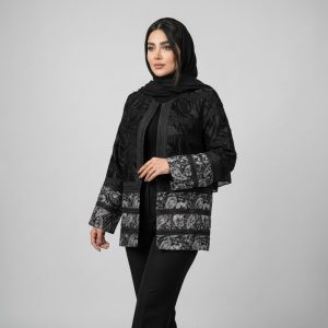 مانتو زنانه جلو باز مدل ژاکارد باتیک هندی