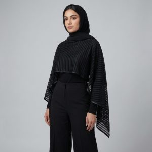 پانچو زنانه مدل توری زنبوری