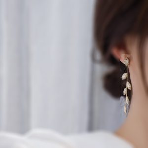 گوشواره زنانه مدل آویزی برگ کد 00702