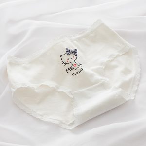 شورت زنانه مدل پنبه ضد حساسیت طرح Meow بسته 5 عددی