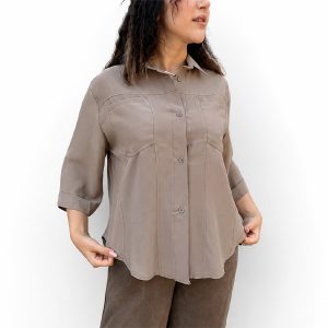 شومیز یقه برگردان سیلک