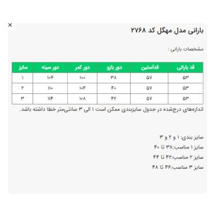 بارانی زنانه السانا مدل مهگل کد 2768