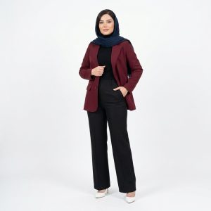 مانتو کتی زنانه کرپ با یقه انگلیسی و دکمه
