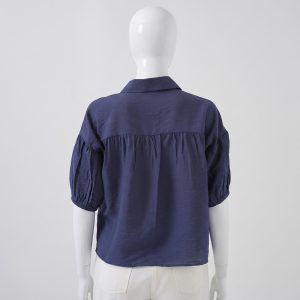 شومیز زنانه آستین کوتاه پلی استر دکمه‌ای مدل 5040507655933